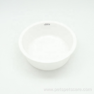 Pet Feeding Bowl White Rounded Ceramic Dog Bowl